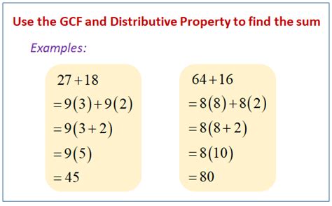 gcf of 24 and 40|apply the distributive property to factor out greatest common.